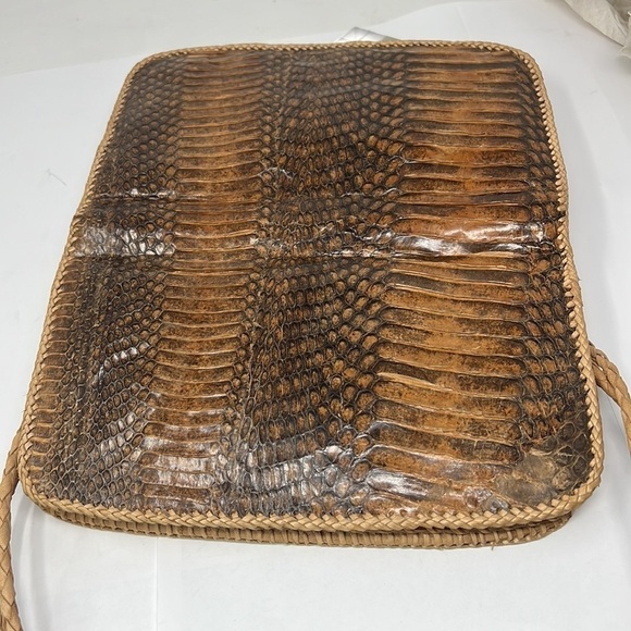 Vintage Python Snakeskin and Natural Leather Shoulder Bag - Picture 10 of 14